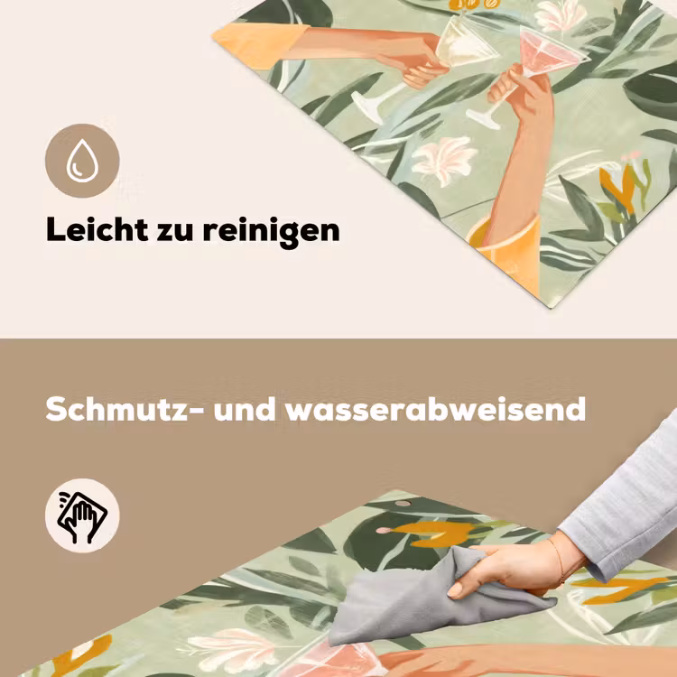 Glazen - Proosten - Bladeren - Groen Inductie beschemer met haakjes klein -ky-schoon-de