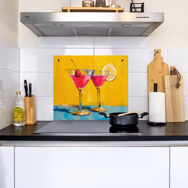 Glazen - Cocktail - Citroen - Kers Inductie beschemer met haakjes middel -sfeer2
