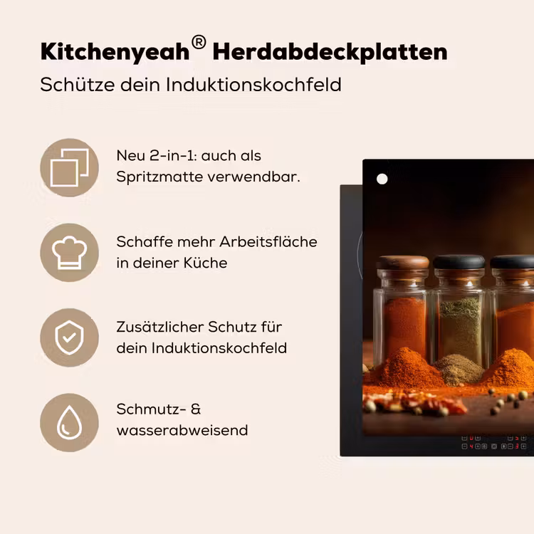 Potjes - Kruiden - Specerijen - Korrels Inductie beschemer met haakjes klein -ky-usp-de