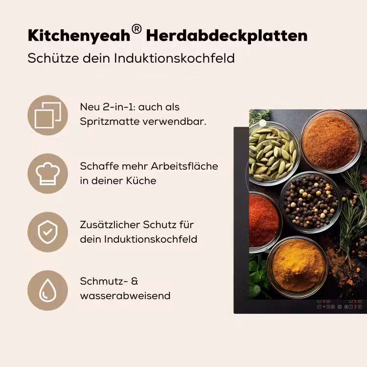 Glazen - Bakjes - Blaadjes - Kruiden Inductie beschemer met haakjes klein -ky-usp-de