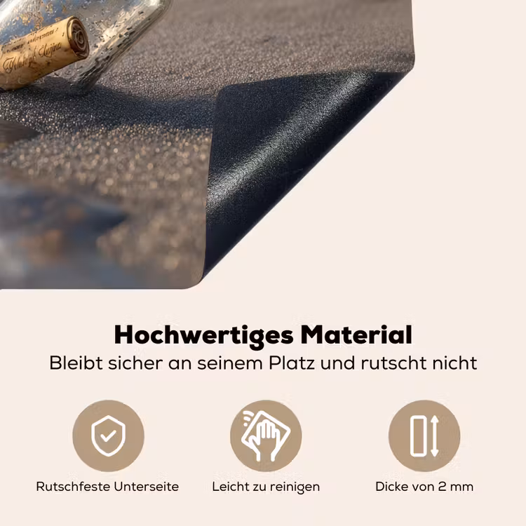 Glazenfles - Post - Zee - Zand Inductie beschemer met haakjes middel -ky-onderkant-de