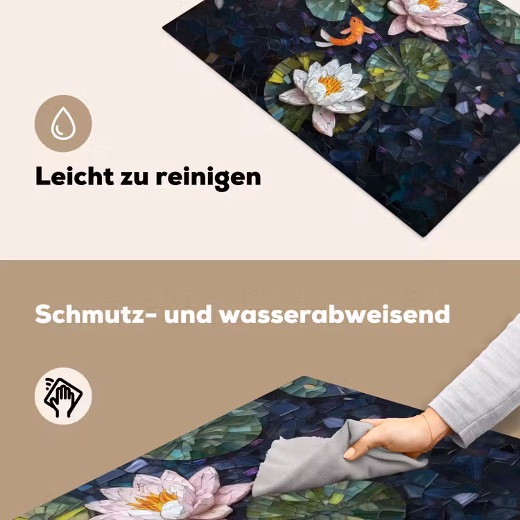 Glasstukjes - Leliebladeren - Vis - Oranje Inductie beschemer met haakjes klein -ky-schoon-de