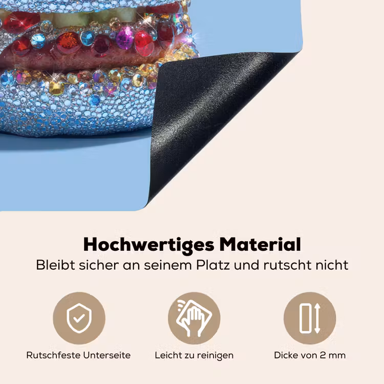 Glitters - Hamburger - Blauw Inductie beschemer met haakjes middel -ky-onderkant-de