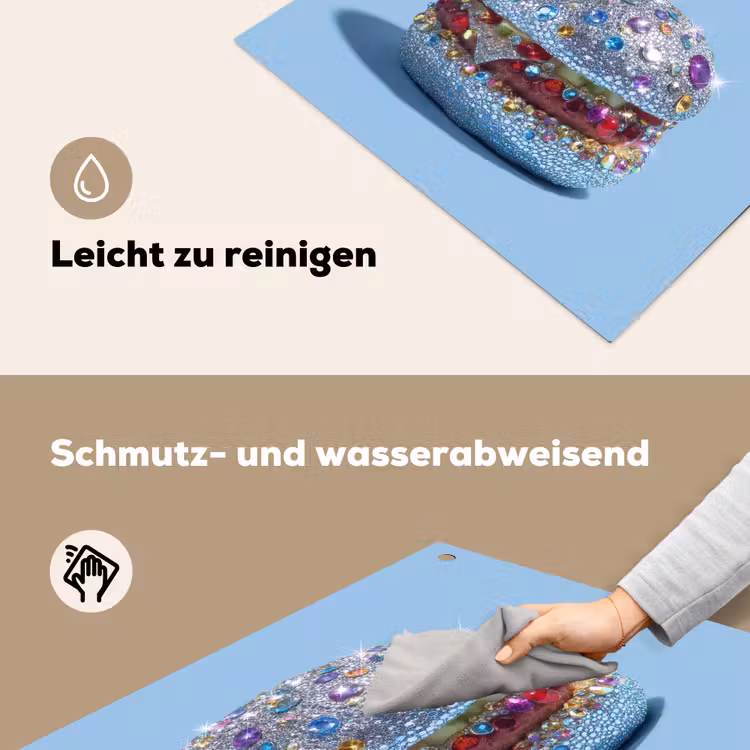 Glitters - Hamburger - Blauw Inductie beschemer met haakjes middel -ky-schoon-de