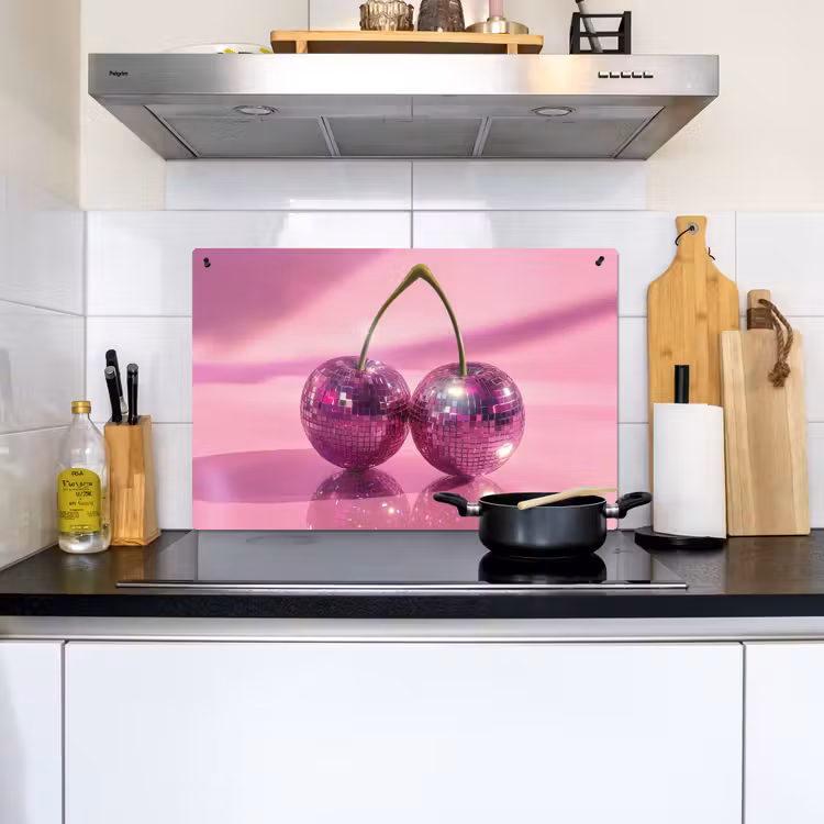Glitter - Discobol - Roze - Kersen Inductie beschemer met haakjes klein -sfeer2