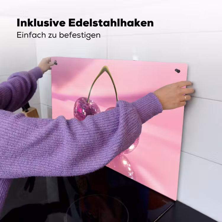 Glitter - Discobol - Roze - Kersen Inductie beschemer met haakjes klein -ky-ophangen-de