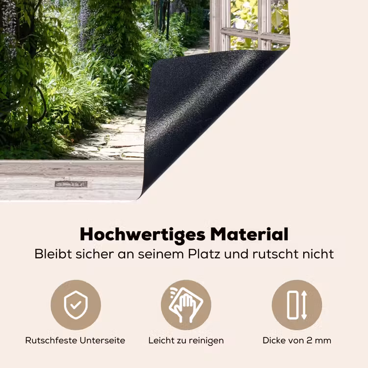 Blauwe regen - Bloemen - Doorkijk - Boom - Lente Inductie beschemer met haakjes middel -ky-onderkant-de