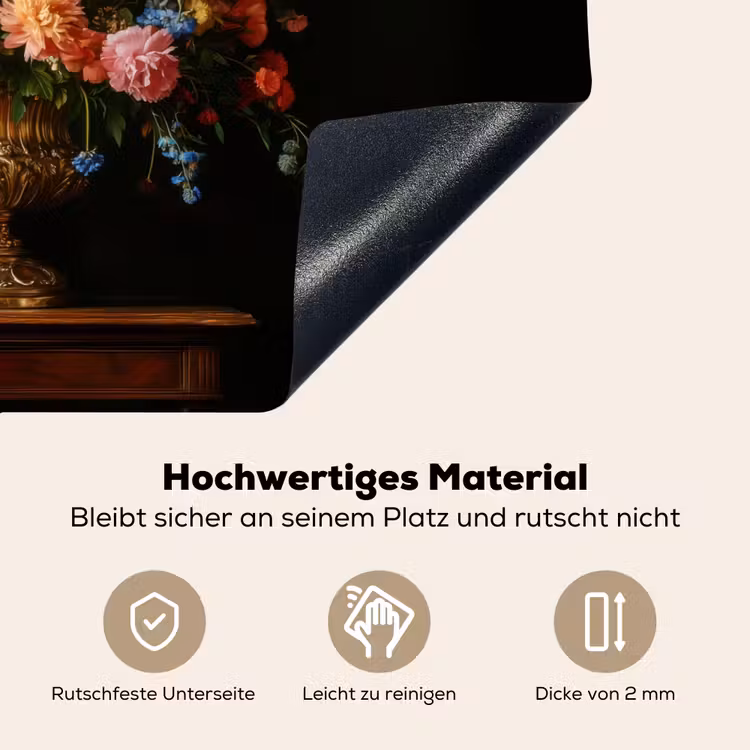 Goud - Bloemen - Kleuren - Vaas Inductie beschemer met haakjes klein -ky-onderkant-de