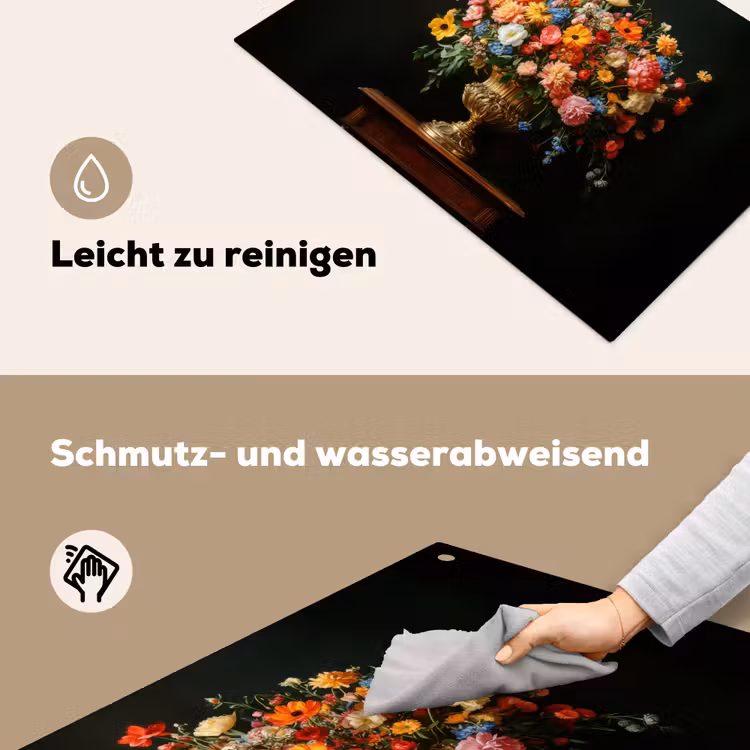 Goud - Bloemen - Kleuren - Vaas Inductie beschemer met haakjes klein -ky-schoon-de