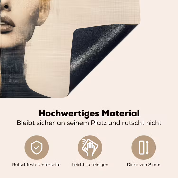 Goud - Vrouw - Rechthoeken Inductie beschemer met haakjes klein -ky-onderkant-de