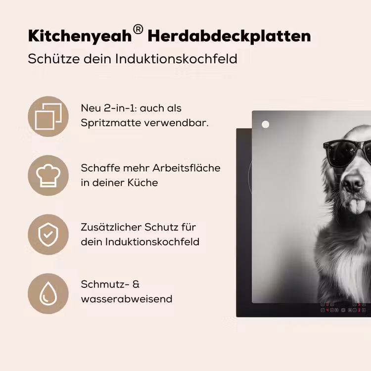 Golden retriever - Hond - Zonnebril - Gkas Inductie beschemer met haakjes middel -ky-usp-de