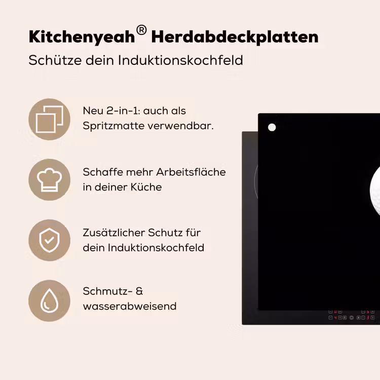 Golfbal - Minimalistisch - Wit Inductie beschemer met haakjes klein -ky-usp-de