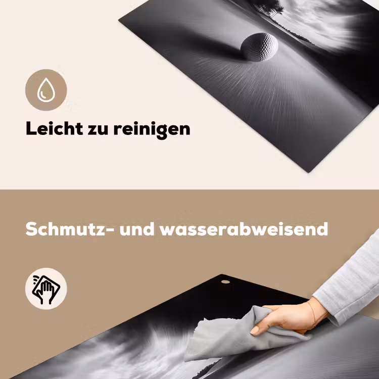 Golfbal - Wazig - Zwart Inductie beschemer met haakjes klein -ky-schoon-de