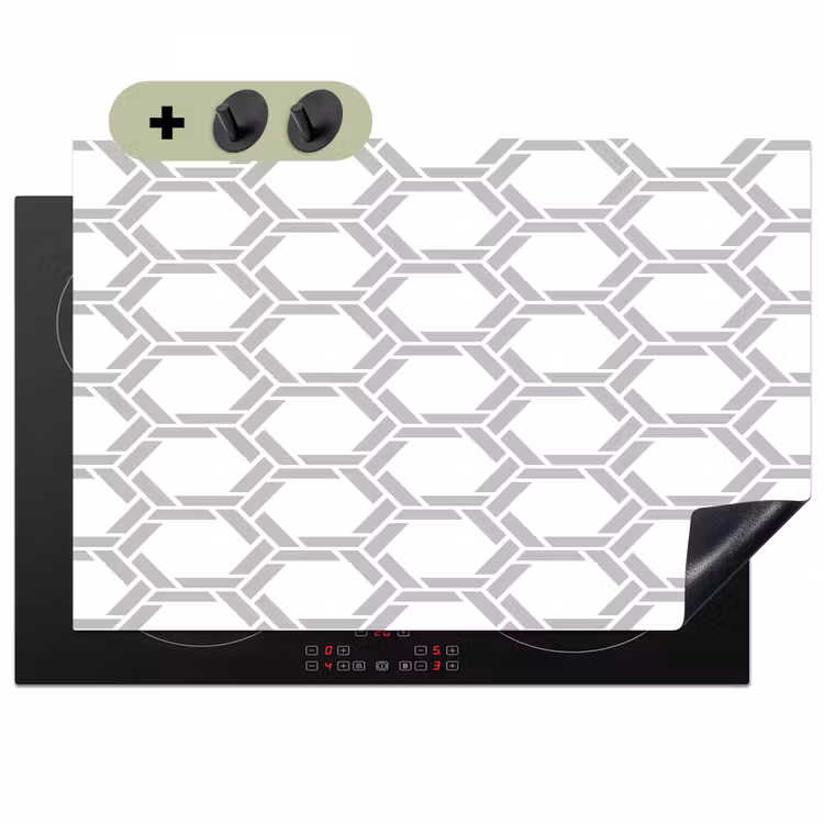 Grafisch - Patroon - Modern Inductie beschemer met haakjes klein 777 -3d