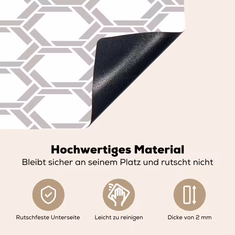 Grafisch - Patroon - Modern Inductie beschemer met haakjes klein 777 -ky-onderkant-de