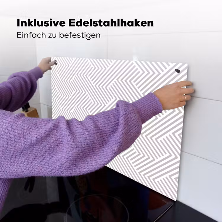 Grafisch - Patroon - Modern - Schuin Inductie beschemer met haakjes klein 777 -ky-ophangen-de
