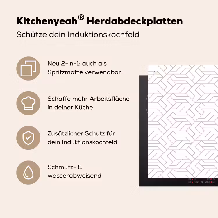 Grafisch - Patroon - Modern - Hexagon Inductie beschemer met haakjes klein 777 -ky-usp-de