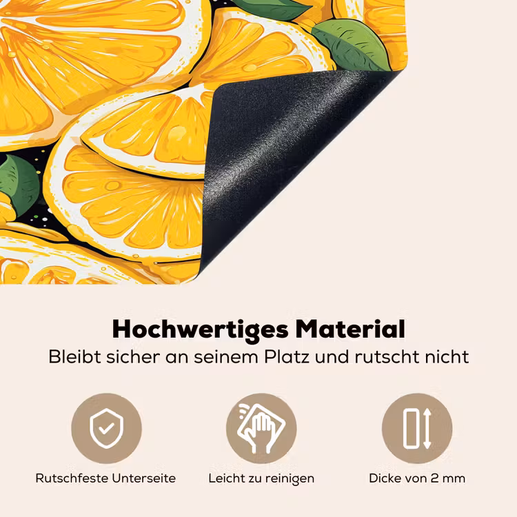 Grafisch - Citroenschijven - Blaadjes Inductie beschemer met haakjes klein 777 -ky-onderkant-de
