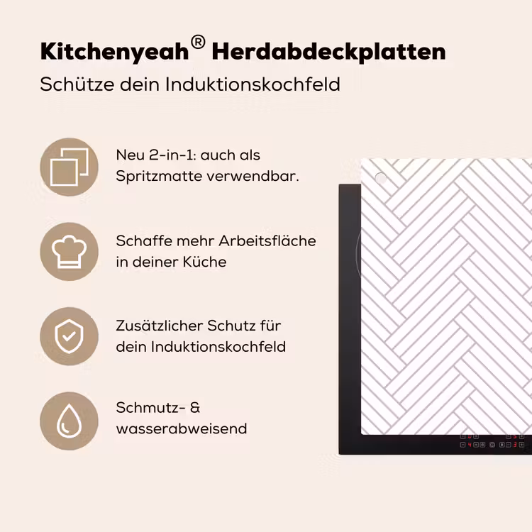 Grafisch - Patroon - Modern - Geweven Inductie beschemer met haakjes klein 777 -ky-usp-de