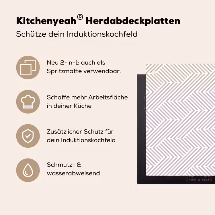 Grafisch - Patroon - Modern - Geometrisch Inductie beschemer met haakjes klein 777 -ky-usp-de