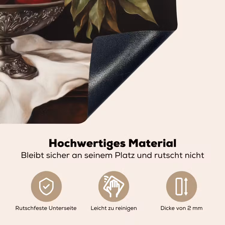 Granaatappels - Klassiek - Vintage Inductie beschemer met haakjes klein -ky-onderkant-de