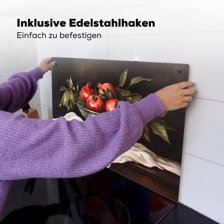 Granaatappels - Klassiek - Vintage Inductie beschemer met haakjes klein -ky-ophangen-de