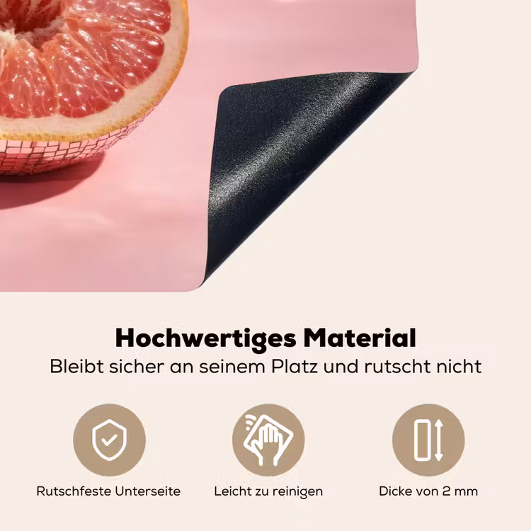 Grapefruit - Roze - Disco - Shiny Inductie beschemer met haakjes klein -ky-onderkant-de