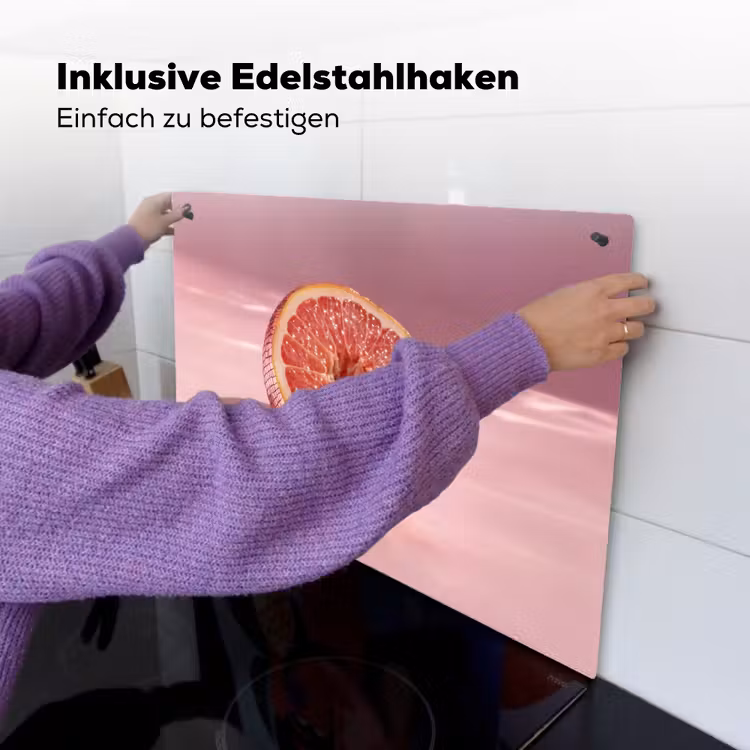Grapefruit - Roze - Disco - Shiny Inductie beschemer met haakjes klein -ky-ophangen-de