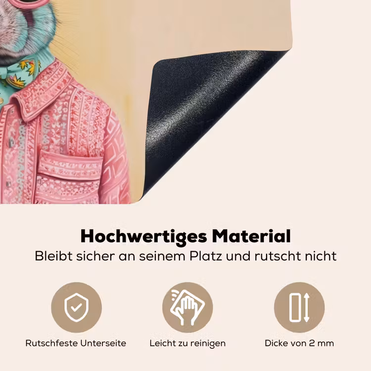 Grijs - Konijn - Blouse - Strik Inductie beschemer met haakjes klein -ky-onderkant-de