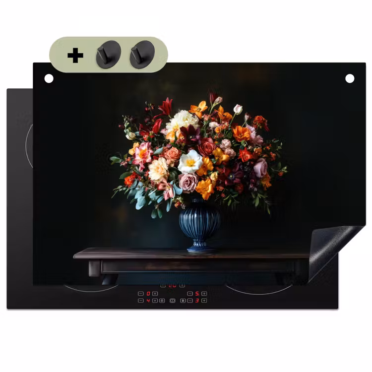 Groot - Bloemen - Vaas - Boeket Inductie beschemer met haakjes klein -3d