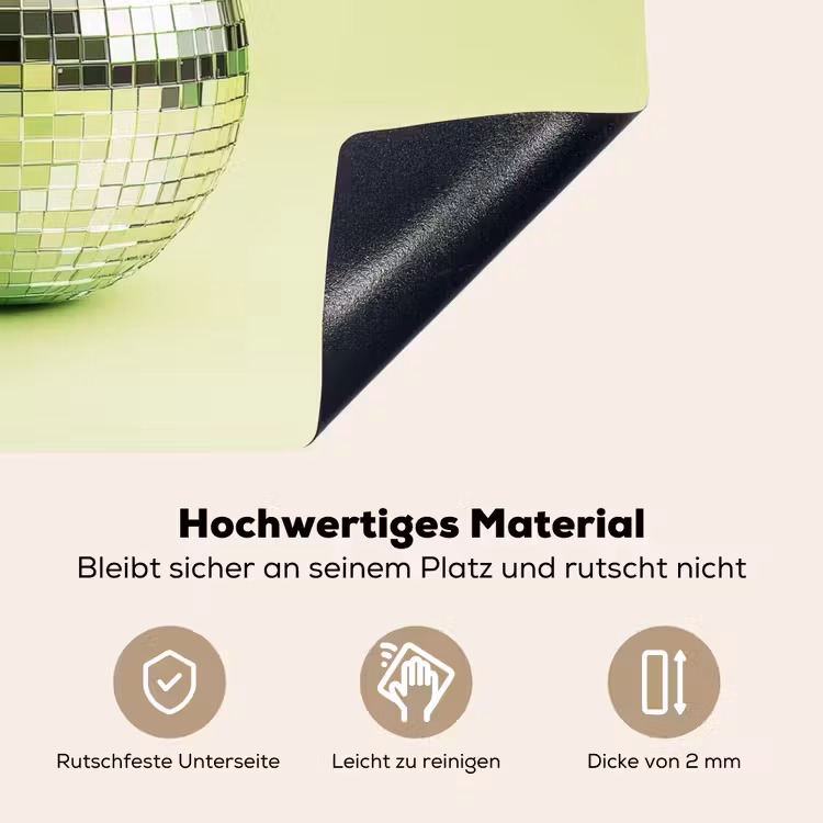 Groen - Disco - Decoratie - Appel Inductie beschemer met haakjes klein -ky-onderkant-de