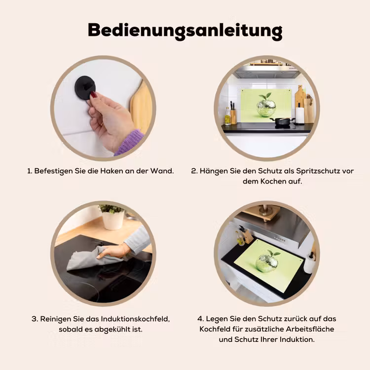 Groen - Disco - Decoratie - Appel Inductie beschemer met haakjes klein -ky-gebruik-de