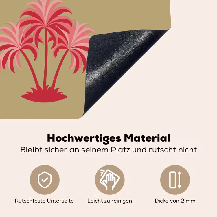 Groen - Zomer - Quote - Palmboom Inductie beschemer met haakjes middel -ky-onderkant-de