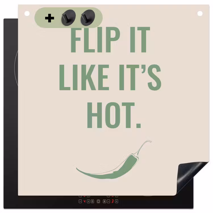Groen - Quote - Zomer - Chilipeper Inductie beschemer met haakjes middel -3d