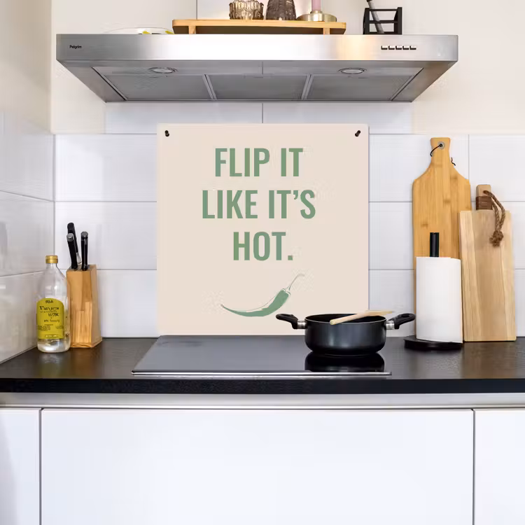 Groen - Quote - Zomer - Chilipeper Inductie beschemer met haakjes middel -sfeer2