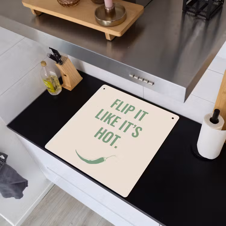 Groen - Quote - Zomer - Chilipeper Inductie beschemer met haakjes middel -sfeer1