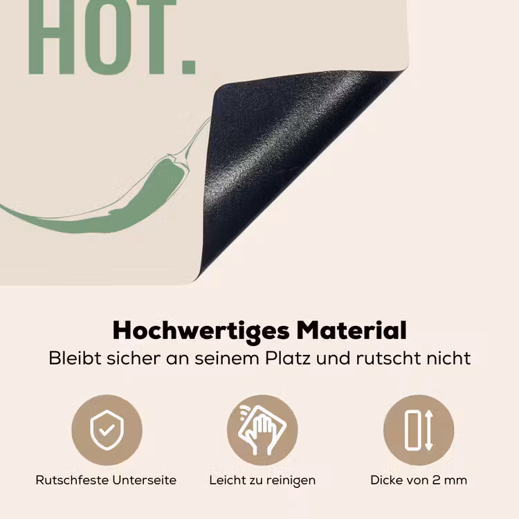 Groen - Quote - Zomer - Chilipeper Inductie beschemer met haakjes middel -ky-onderkant-de