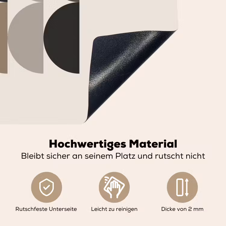 Halve cirkels - Aardetinten - Grafisch Inductie beschemer met haakjes middel -ky-onderkant-de