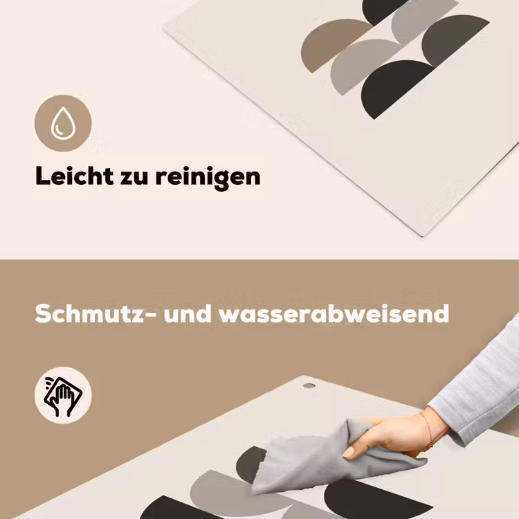 Halve cirkels - Aardetinten - Grafisch Inductie beschemer met haakjes middel -ky-schoon-de