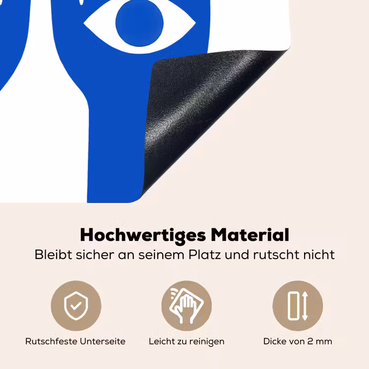 Handen - Twee - Ogen - Blauw Inductie beschemer met haakjes middel -ky-onderkant-de