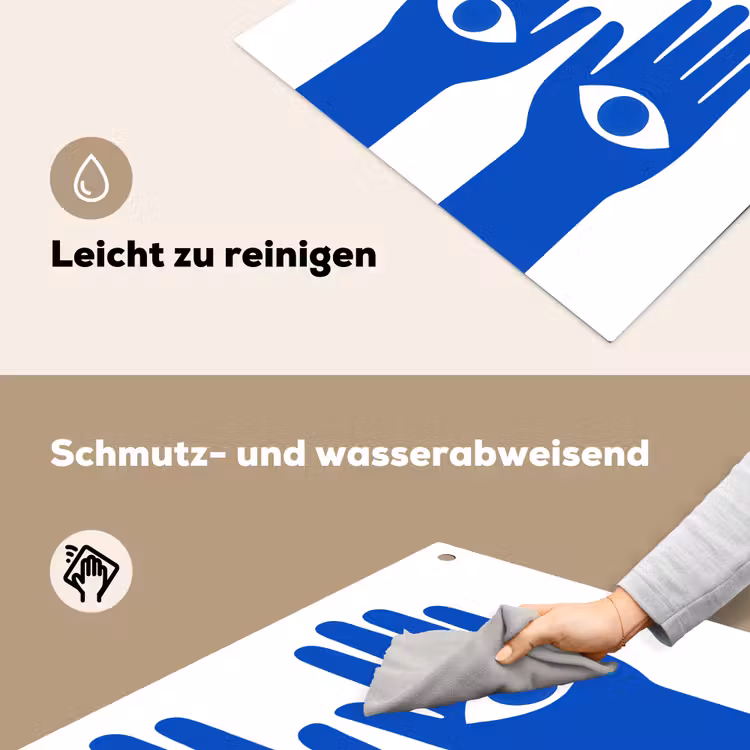 Handen - Twee - Ogen - Blauw Inductie beschemer met haakjes middel -ky-schoon-de