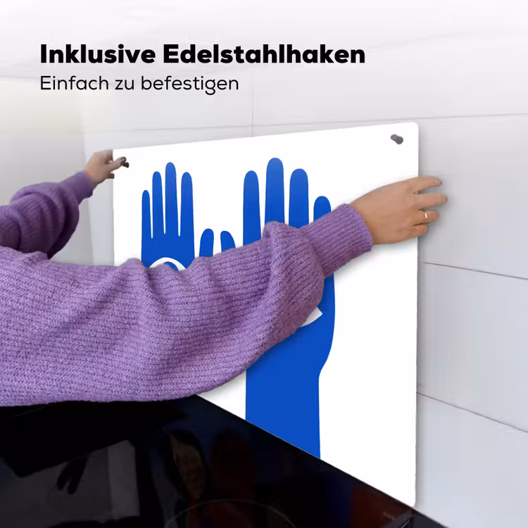Handen - Twee - Ogen - Blauw Inductie beschemer met haakjes middel -ky-ophangen-de