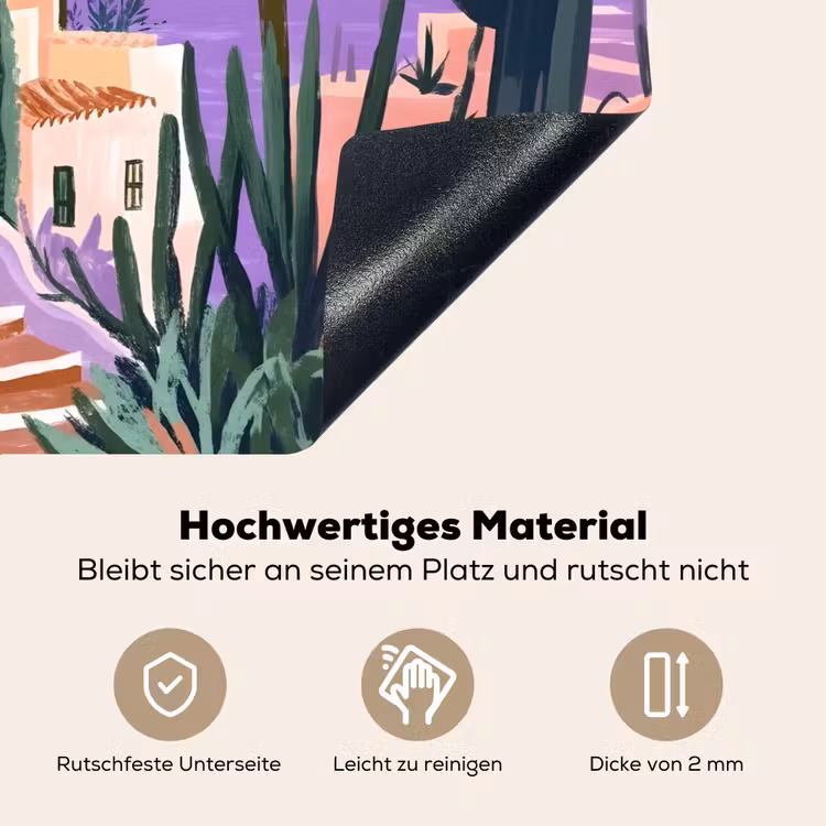 Huizen - Minimalistisch - Palmbomen - Kust Inductie beschemer met haakjes klein -ky-onderkant-de