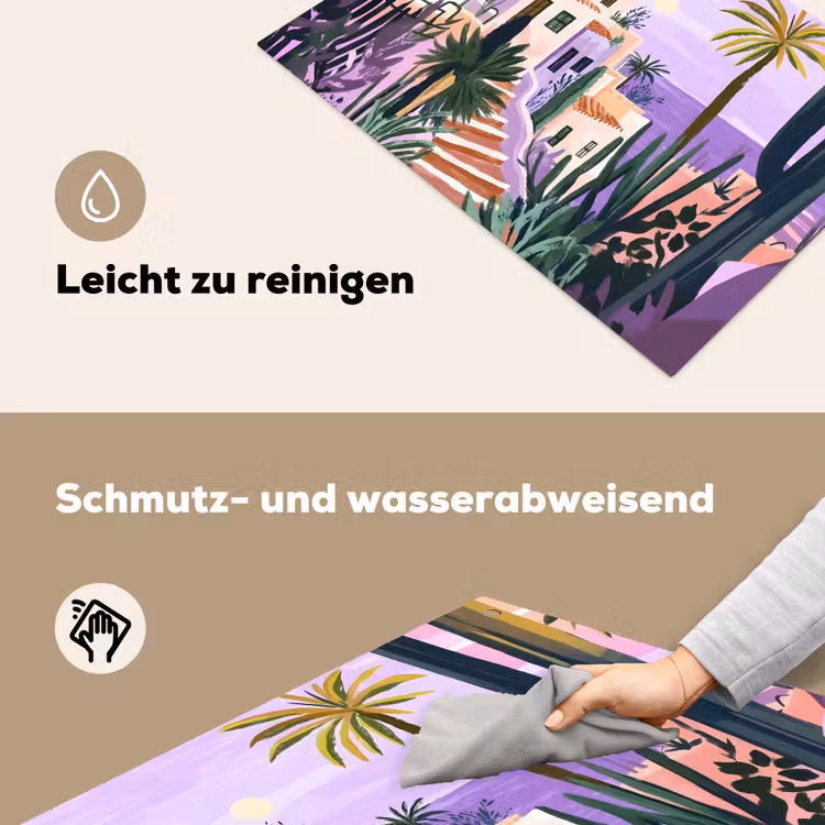Huizen - Minimalistisch - Palmbomen - Kust Inductie beschemer met haakjes klein -ky-schoon-de