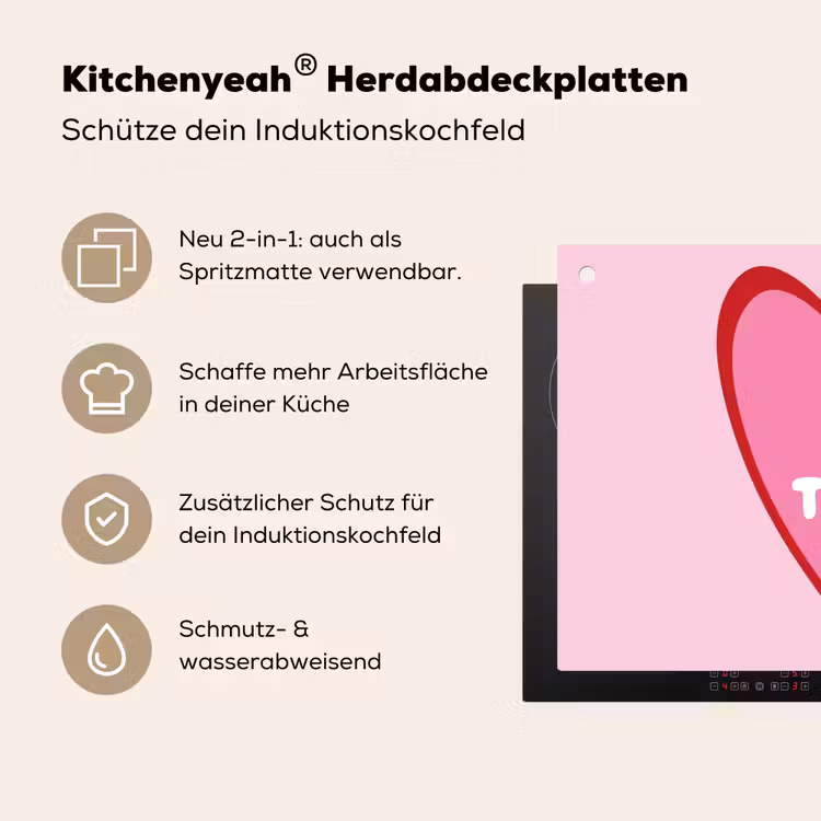 Hart - Frans - Valentijn - Roze Inductie beschemer met haakjes klein -ky-usp-de