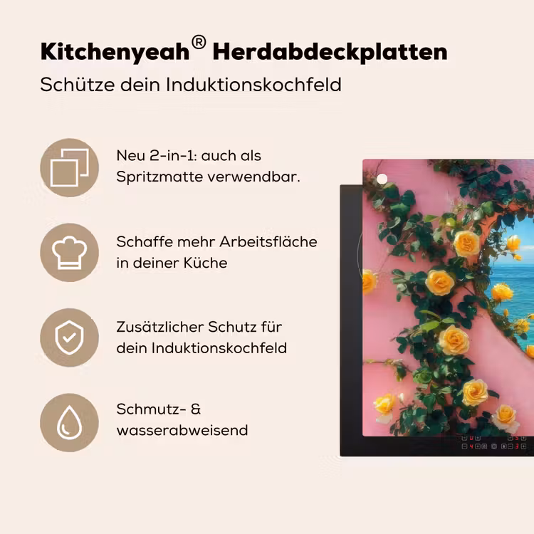 Hart - Zee - Muur Inductie beschemer met haakjes klein -ky-usp-de