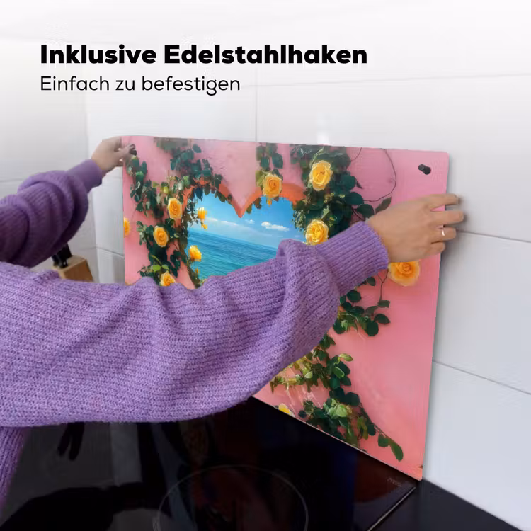 Hart - Zee - Muur Inductie beschemer met haakjes klein -ky-ophangen-de