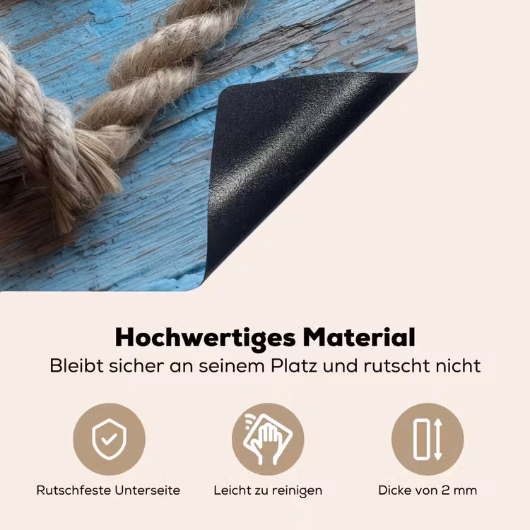 Hart - Touw - Hout - Rustiek Inductie beschemer met haakjes middel -ky-onderkant-de