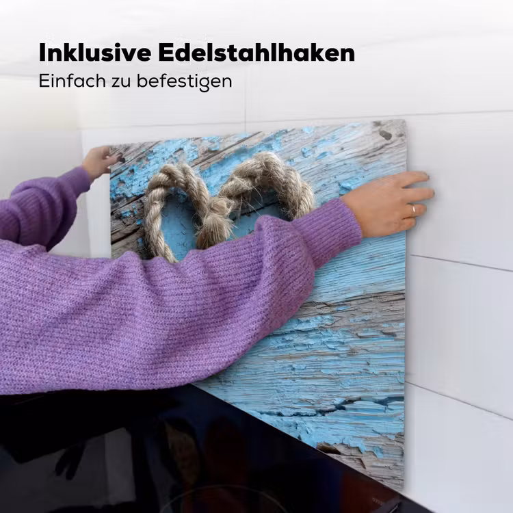 Hart - Touw - Hout - Rustiek Inductie beschemer met haakjes middel -ky-ophangen-de