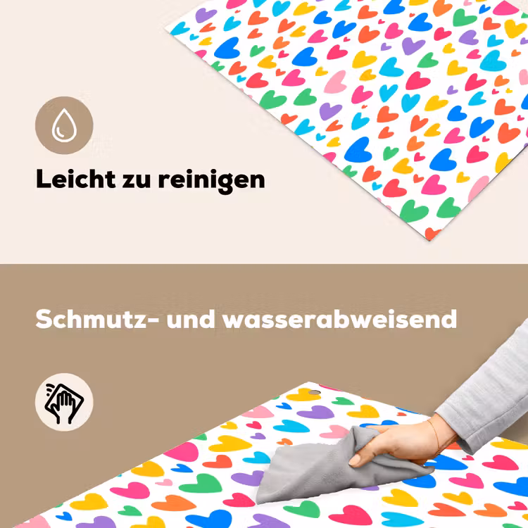 Hartjes - Kleurrijk - Patroon - Levendig Inductie beschemer met haakjes klein -ky-schoon-de